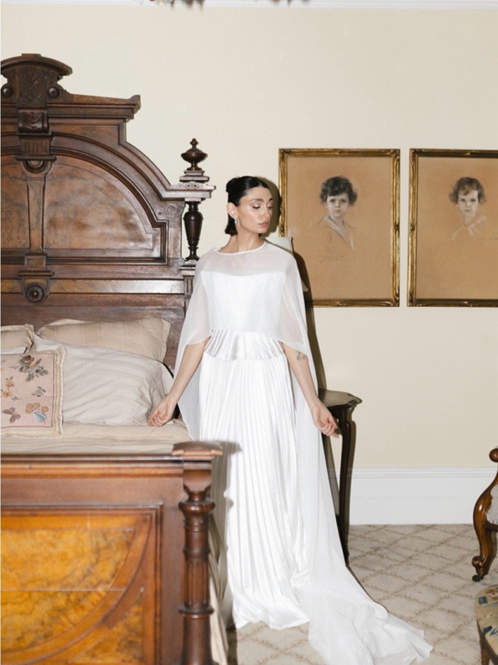 Chiffon Cape with train